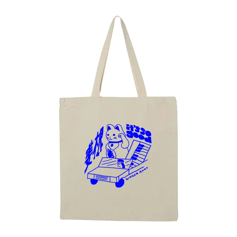 Ginger Root Lucky Cat Tote Bag handlenett merch