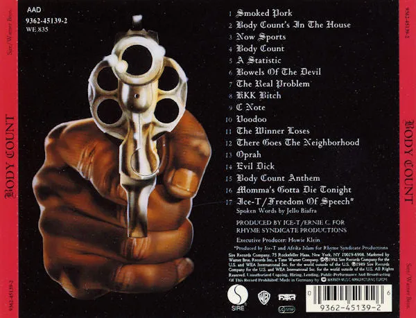 Body Count Body Count CD reutgivelse brukt thrash