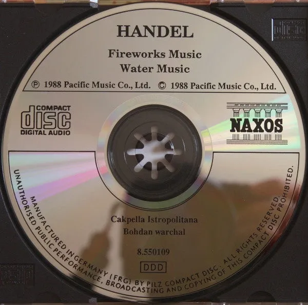 Händel Fireworks Water Music CD brukt Naxos