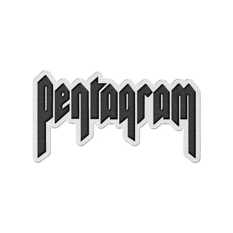 Heavy Psych Sounds Pentagram #01 patch hvit/svart
