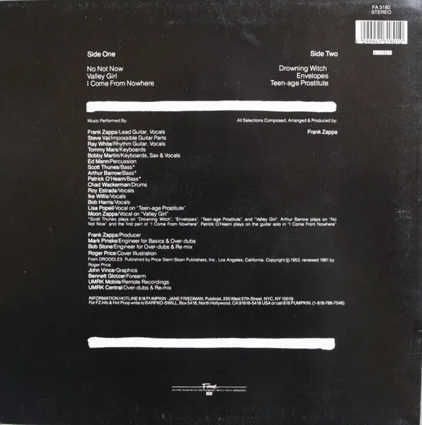 Frank Zappa Ship Arriving Too Late LP vinyl brukt remaster