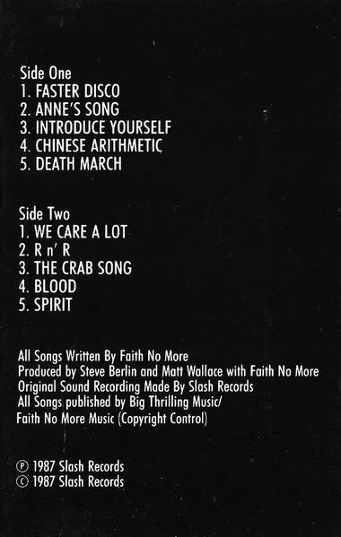 Faith No More Introduce Yourself kassett brukt funk metal