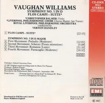 Vaughan Williams Symfoni nr 5 Flos Campi CD brukt