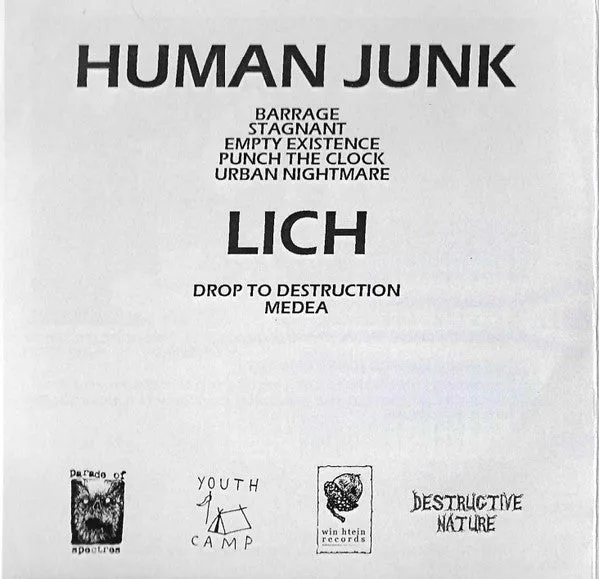 Human Junk / Lich Split 5" brukt grindcore