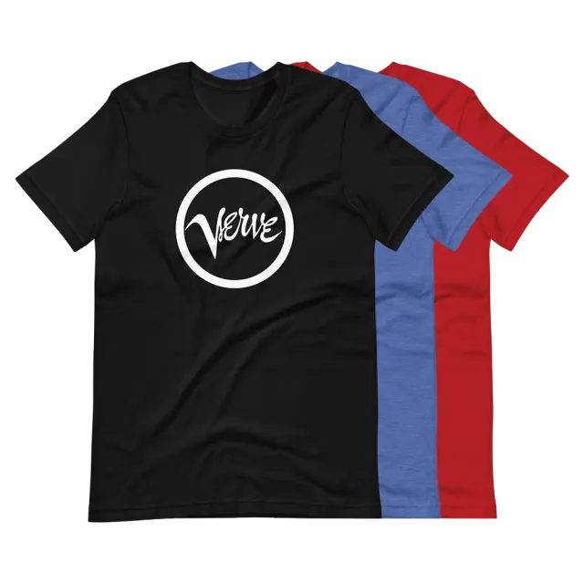 Verve Acoustic Sounds Verve Classic t-skjorte svart hvit logo