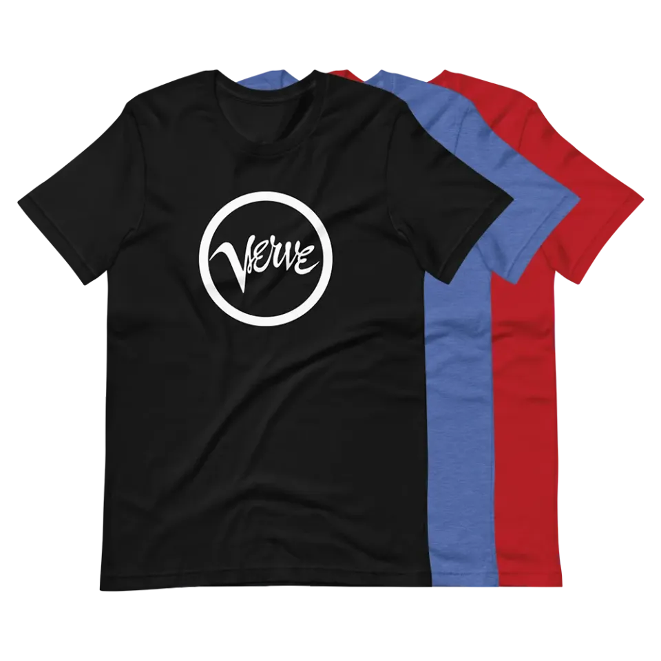 Verve Acoustic Sounds Verve Classic t-skjorte svart hvit logo
