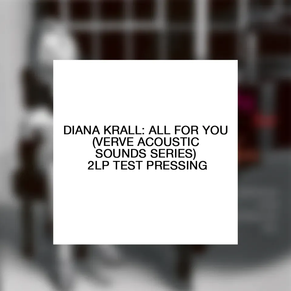 Verve Acoustic Sounds Diana Krall All For You 2LP test pressing vinyl