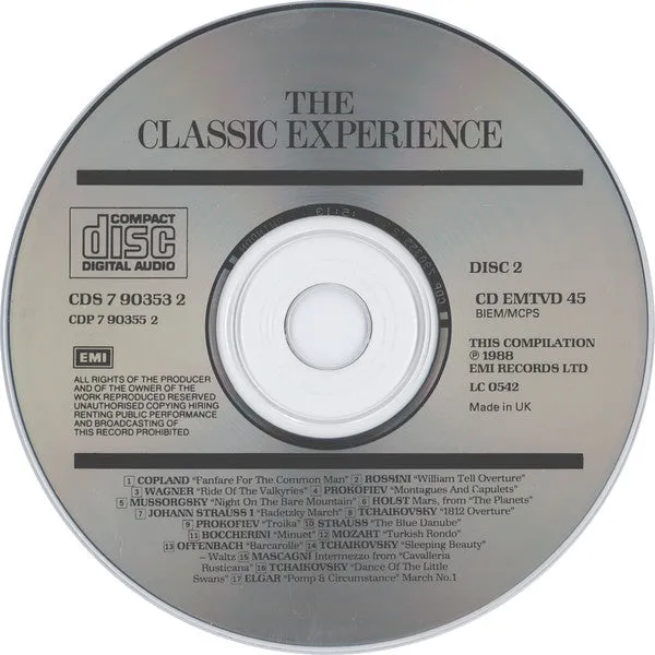 Various The Classic Experience 2xCD brukt klassisk
