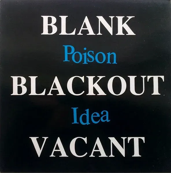 Poison Idea Blank Blackout Vacant vinylplate brukt VG punk