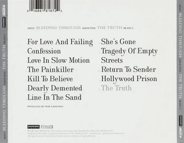 Bleeding Through The Truth RR 8187-2 CD brukt metalcore