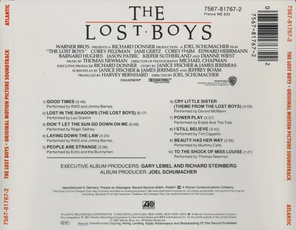 Various Lost Boys soundtrack CD brukt synth-pop