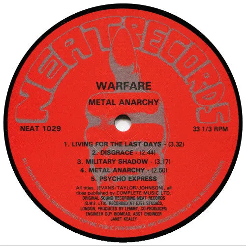 Warfare Metal Anarchy LP brukt vinyl med insert