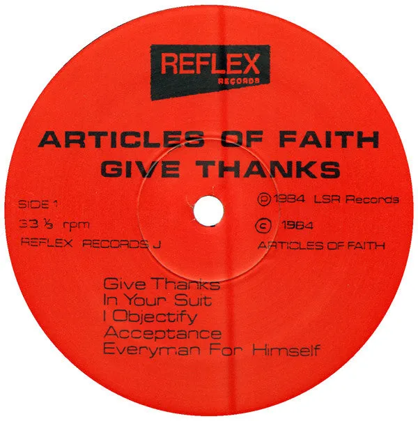 Articles Of Faith Give Thanks LP brukt 1984-punk