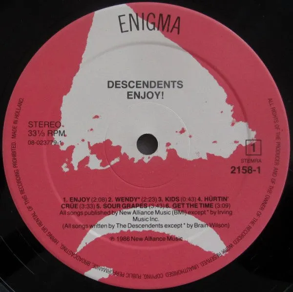Descendents Enjoy! LP brukt hardcore 1986