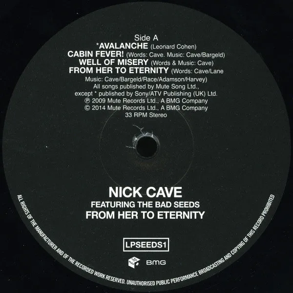 Nick Cave From Her To Eternity LP 180g brukt reissue