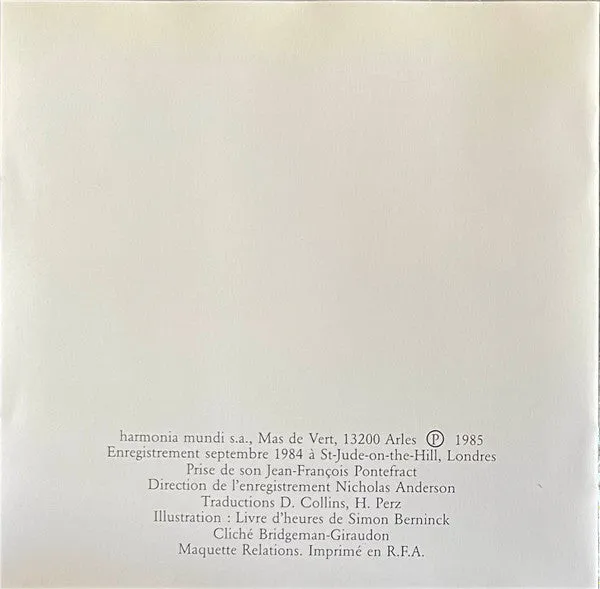Hilliard Ensemble Sumer Is Icumen In CD album brukt