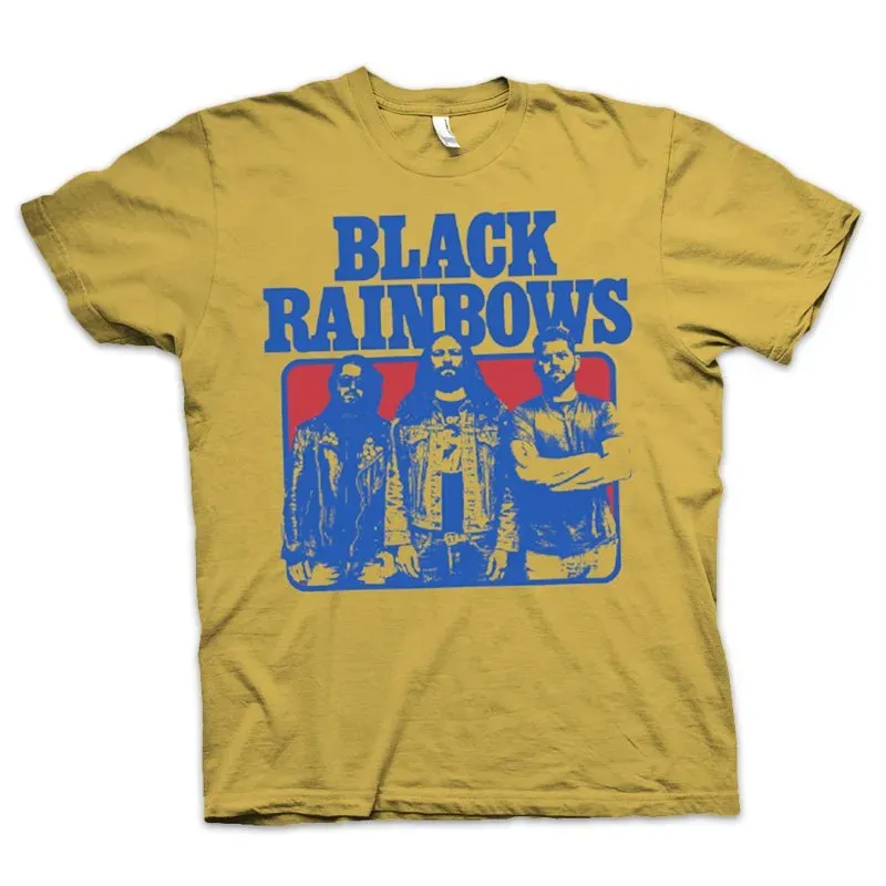 Black Rainbows #13 t-skjorte gul bomull