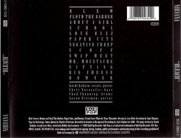 Nirvana Bleach CD album brukt remaster grunge