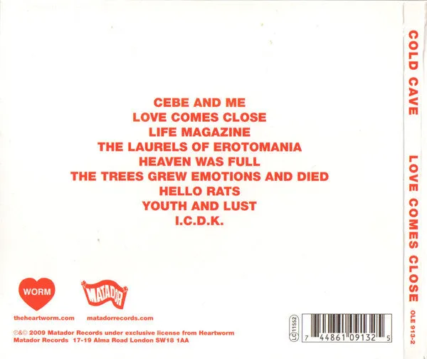 Cold Cave Love Comes Close CD album brukt digipak