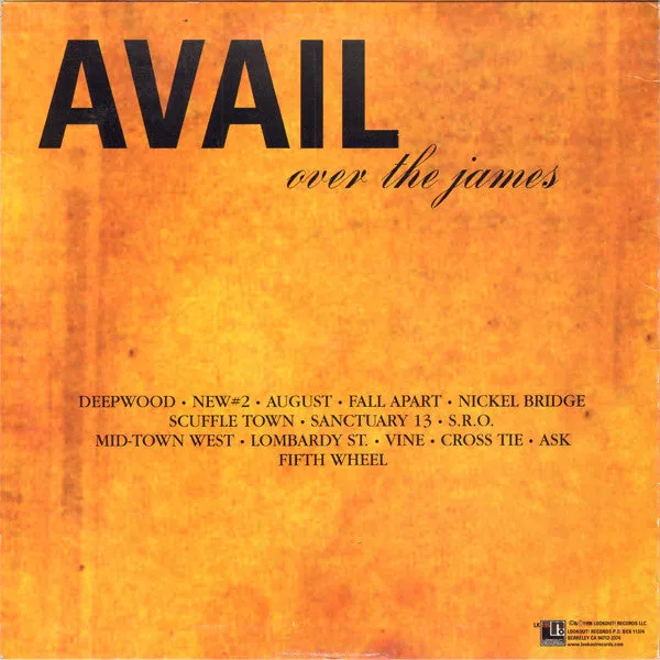 Avail Over The James LP vinyl brukt punk