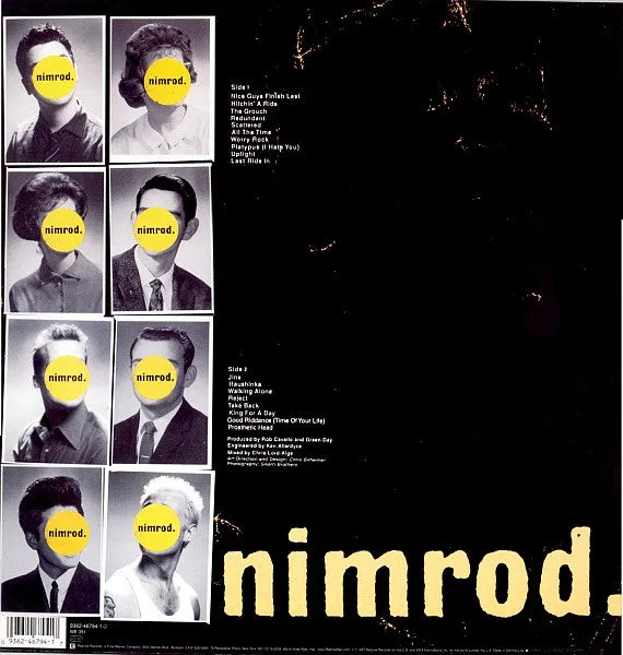 Green Day Nimrod LP vinyl brukt tysk pressing