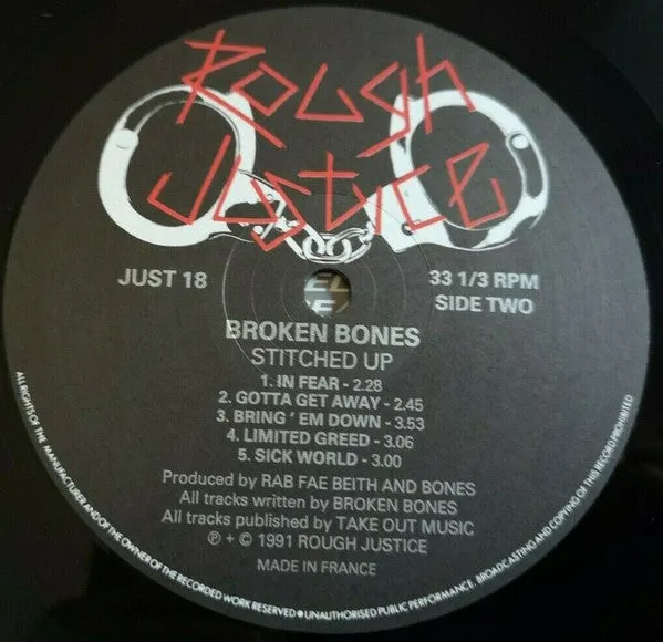 Broken Bones Stitched Up LP vinyl brukt hardcore