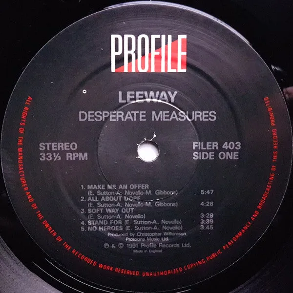 Leeway Desperate Measures LP brukt thrash hardcore