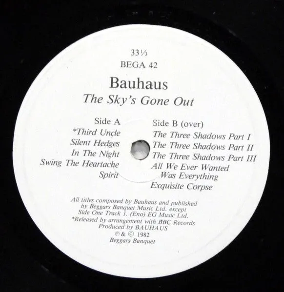 Bauhaus The Sky's Gone Out LP brukt goth rock