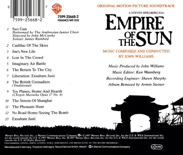John Williams Empire Of The Sun CD soundtrack brukt repress