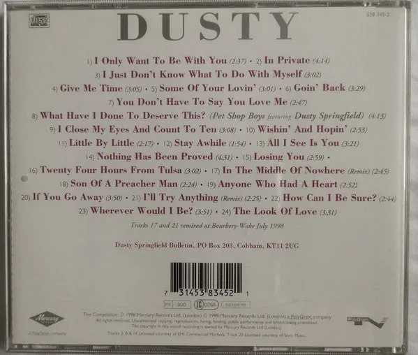 Dusty Springfield Dusty Very Best CD samleplate brukt