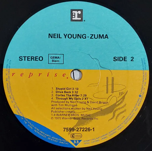 Neil Young Crazy Horse Zuma LP brukt reissue