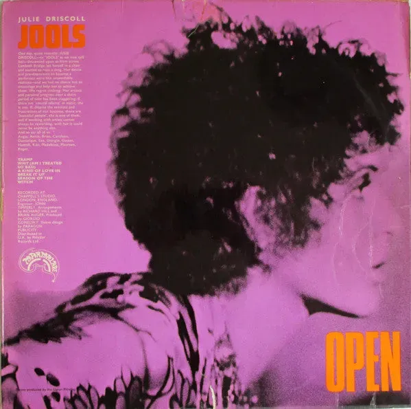 Brian Auger Open LP vinyl mono brukt psykedelisk