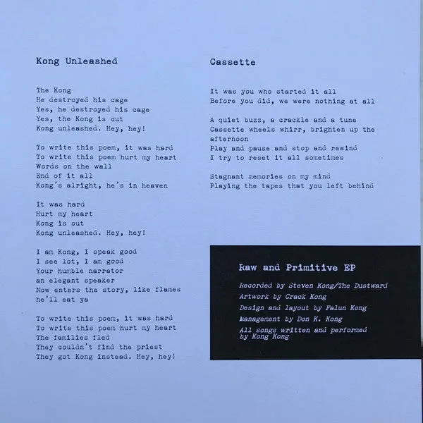 Kong Kong Raw And Primitive brukt 7", oi-punk