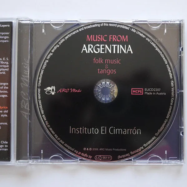 Instituto el Cimarron Folk Music Tangos CD brukt ARC
