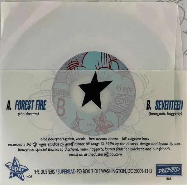 The Dusters Forest Fire 7" singel post-hardcore