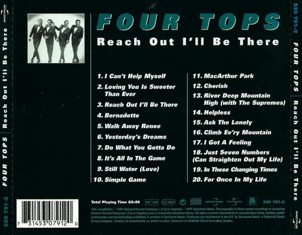 Four Tops Reach Out I'll Be There CD brukt soulsaml.