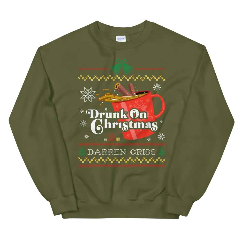 Darren Criss Drunk On Christmas crewneck svart S