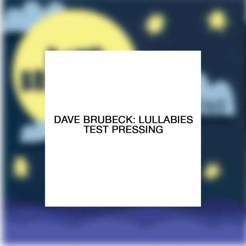 Verve Acoustic Sounds Dave Brubeck Lullabies testpressing LP