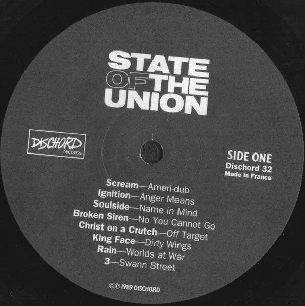 Various State Of The Union LP samleplate Dischord punk