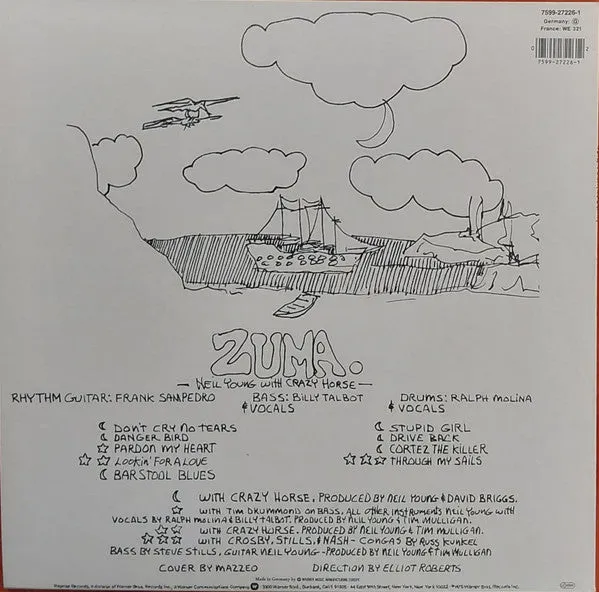 Neil Young Crazy Horse Zuma LP brukt reissue
