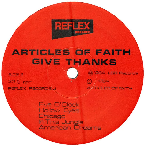 Articles Of Faith Give Thanks LP brukt 1984-punk