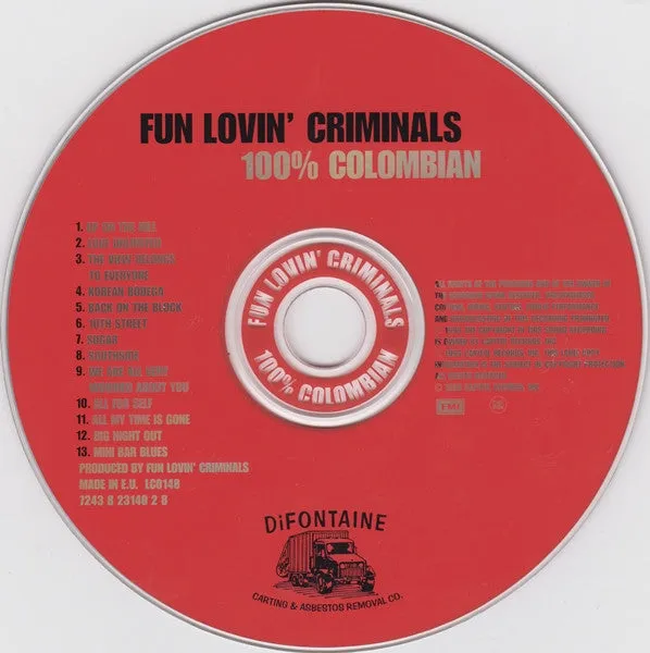 Fun Lovin Criminals 100% Colombian CD album brukt 2CD