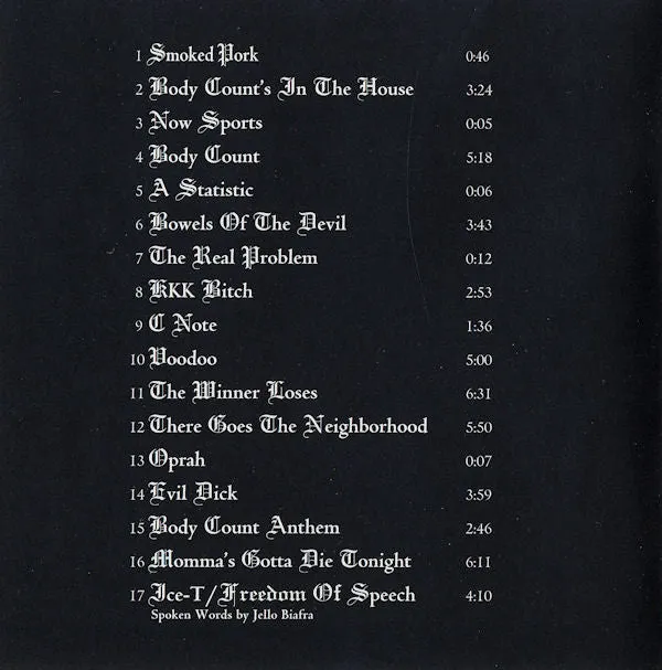 Body Count Body Count CD reutgivelse brukt thrash
