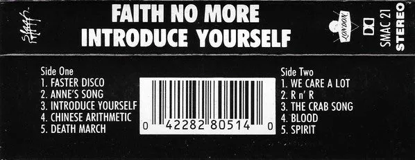 Faith No More Introduce Yourself kassett brukt funk metal