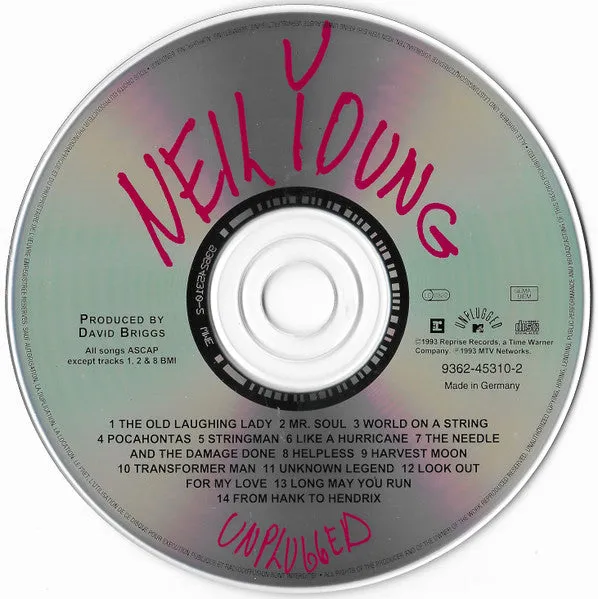 Neil Young Unplugged CD album brukt akustisk folkrock