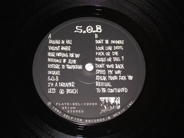 S.O.B Don’t Be Swindle 12" LP brukt – 1987 hardcore