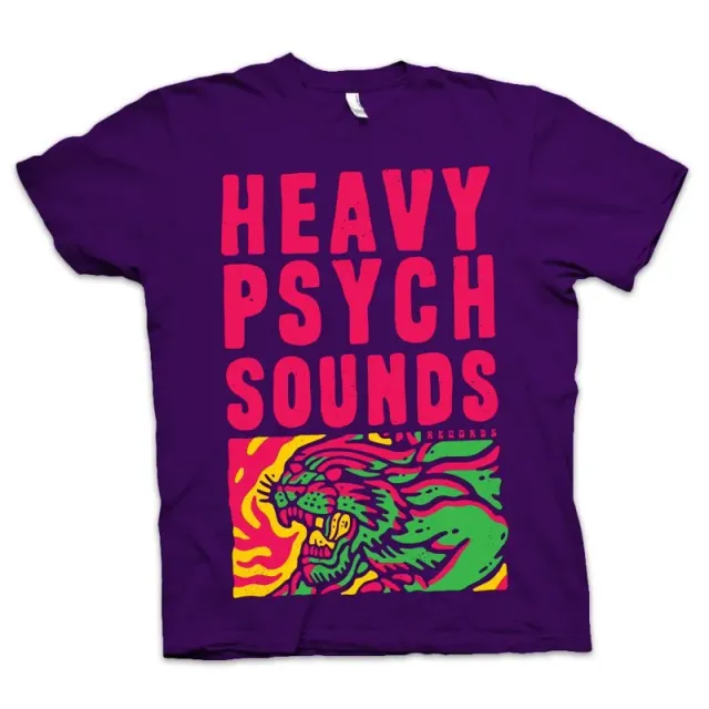 Heavy Psych Sounds #32 t-skjorte lilla/grønn/gul bomull
