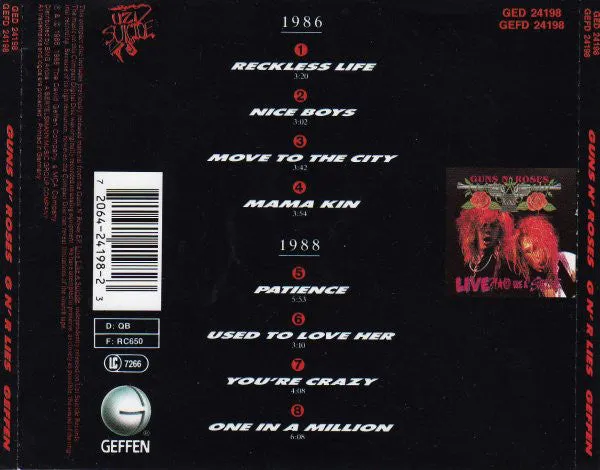 Guns N' Roses G N' R Lies CD brukt hardrock