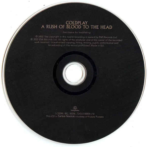Coldplay A Rush Of Blood To The Head CD brukt