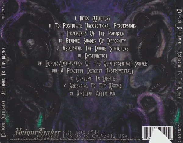Euphoric Defilement Ascending To The Worms CD brukt death metal